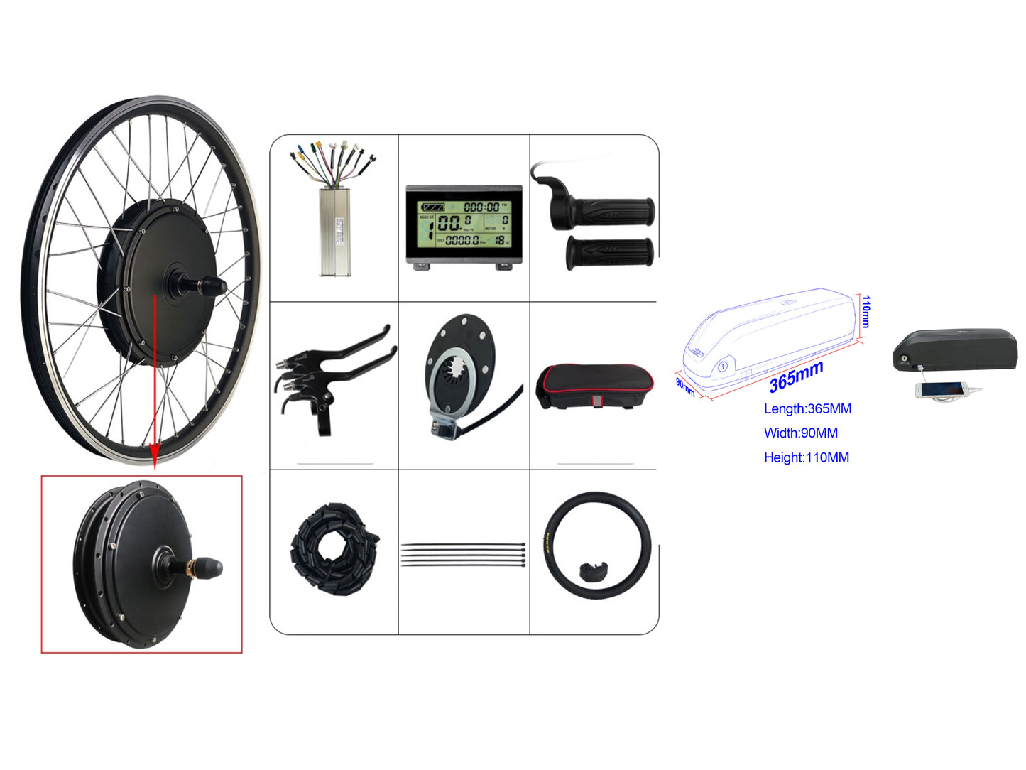 1500w ebike kit with battery