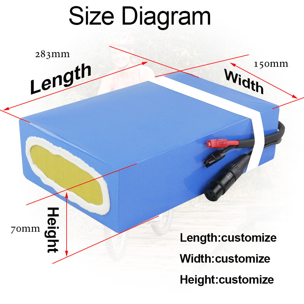 48V52V60V72V20Ah-40Ah Electric Bike Ebike Lithium ion Battery Pack with 50A BMS for 1500-3000W hub Motor Electric Bike