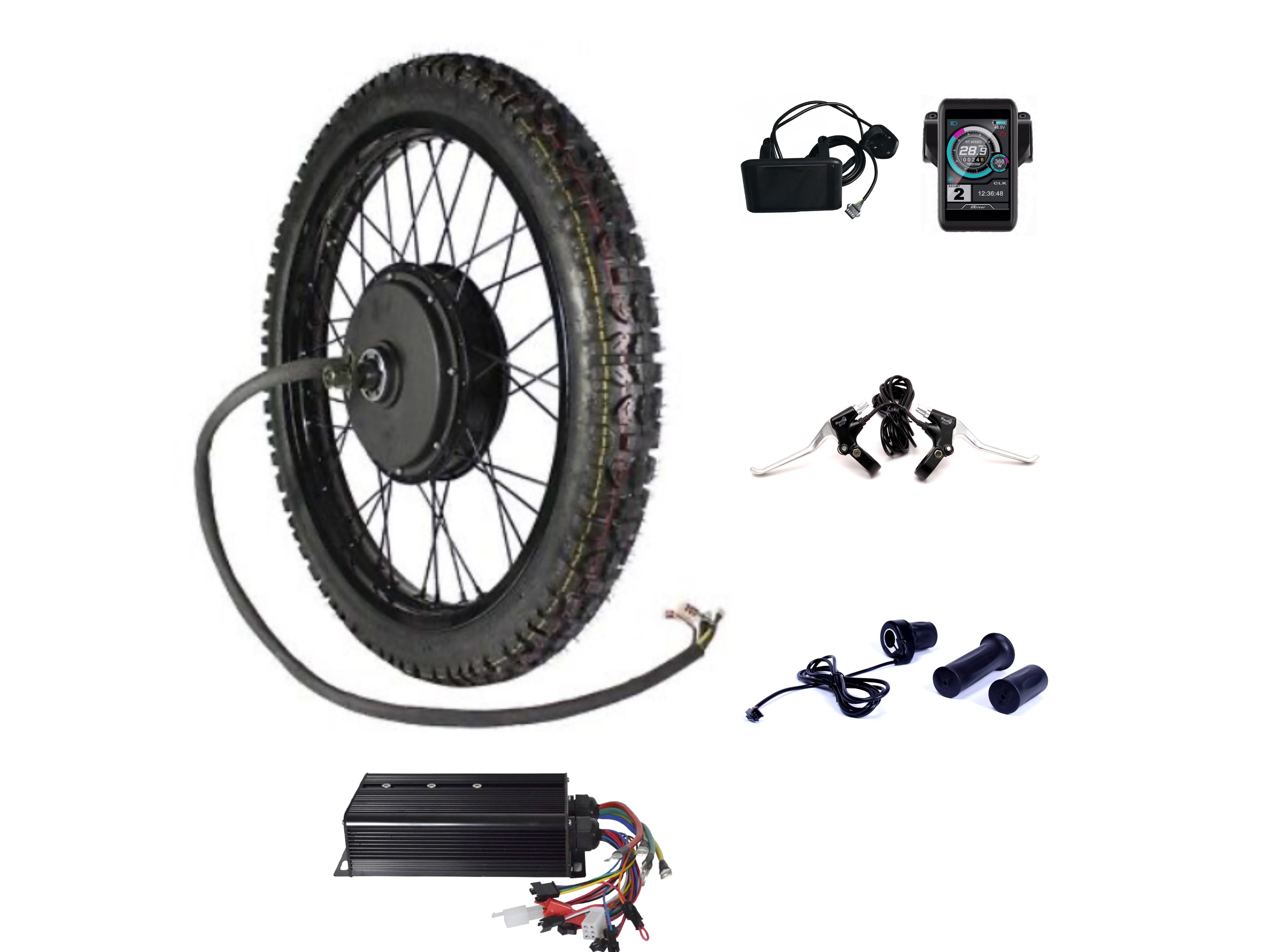 5000W Rear Wheel Electric Bike Hub Motor Conversion kit w TFT Display theebikemotorkit