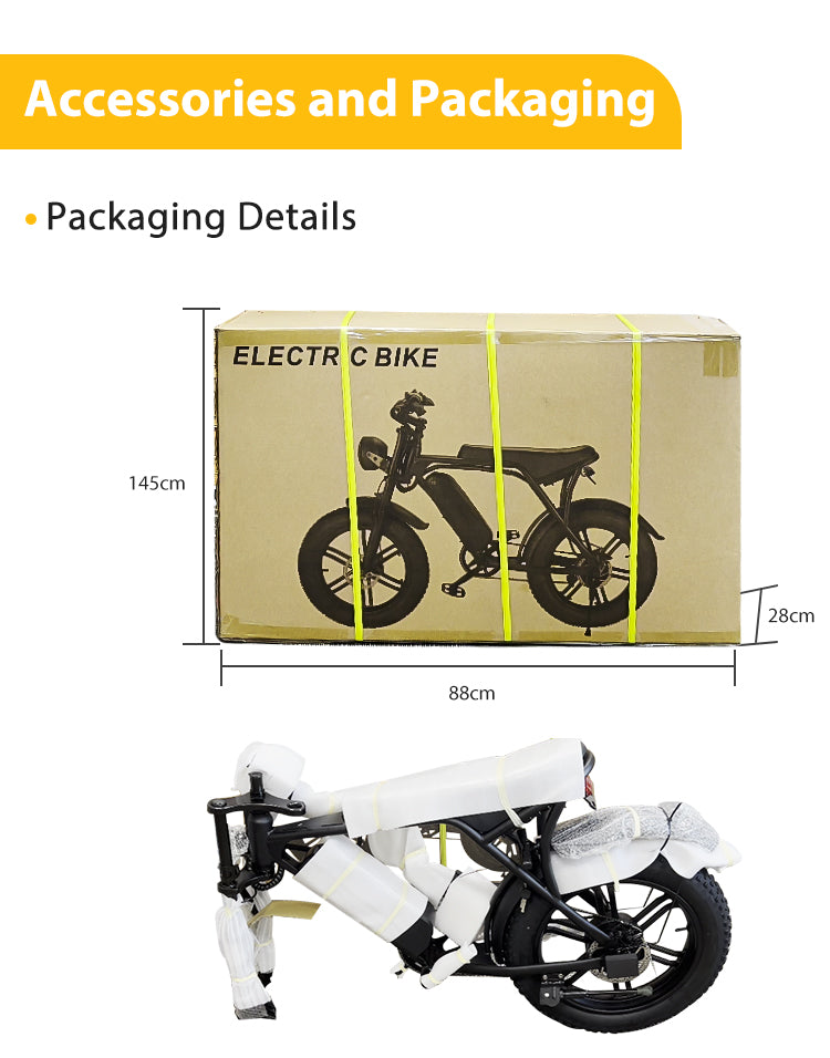 V8 electric bicycle packing